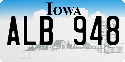 IA license plate ALB948