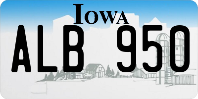 IA license plate ALB950