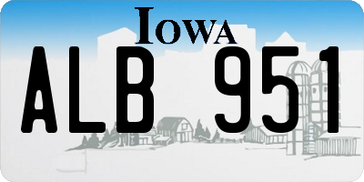 IA license plate ALB951
