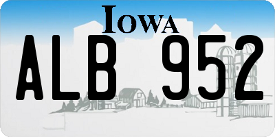 IA license plate ALB952
