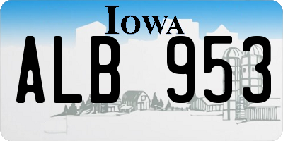 IA license plate ALB953