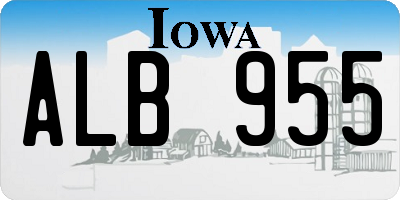 IA license plate ALB955
