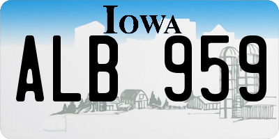 IA license plate ALB959