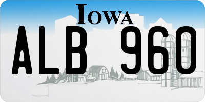 IA license plate ALB960