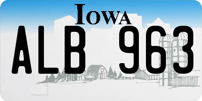 IA license plate ALB963