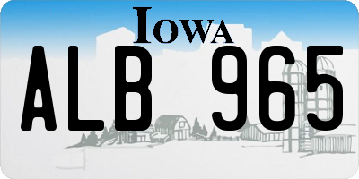 IA license plate ALB965