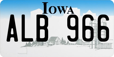 IA license plate ALB966