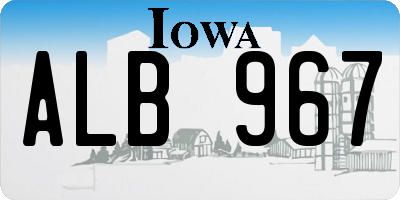 IA license plate ALB967