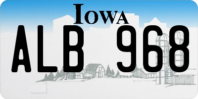IA license plate ALB968