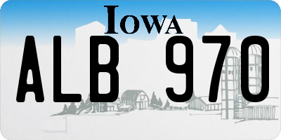 IA license plate ALB970