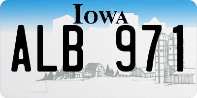 IA license plate ALB971