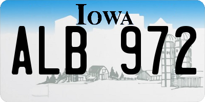 IA license plate ALB972