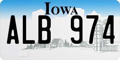 IA license plate ALB974