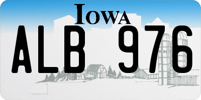 IA license plate ALB976