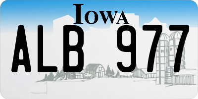IA license plate ALB977