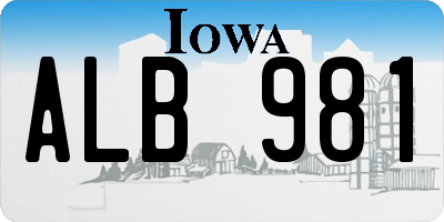 IA license plate ALB981