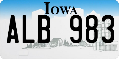 IA license plate ALB983