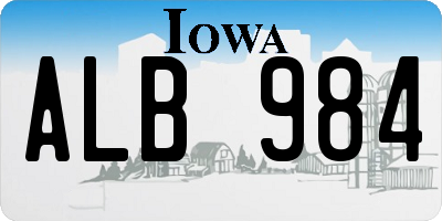 IA license plate ALB984