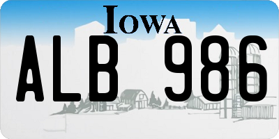 IA license plate ALB986