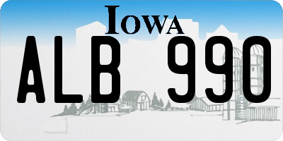 IA license plate ALB990