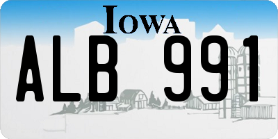 IA license plate ALB991