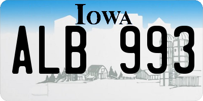 IA license plate ALB993