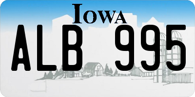 IA license plate ALB995