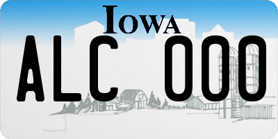 IA license plate ALC000