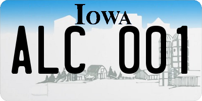 IA license plate ALC001
