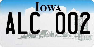 IA license plate ALC002