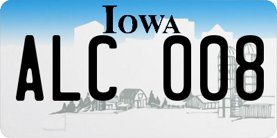 IA license plate ALC008