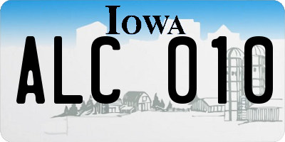 IA license plate ALC010