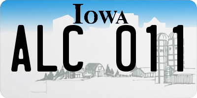 IA license plate ALC011