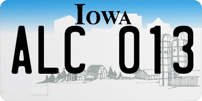 IA license plate ALC013