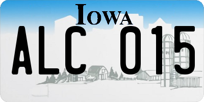 IA license plate ALC015