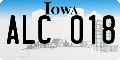 IA license plate ALC018
