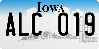 IA license plate ALC019