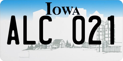 IA license plate ALC021