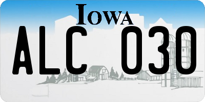 IA license plate ALC030