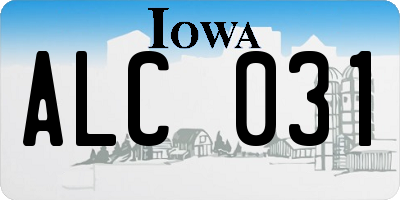 IA license plate ALC031