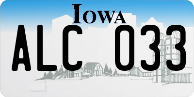 IA license plate ALC033