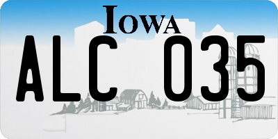 IA license plate ALC035