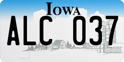 IA license plate ALC037