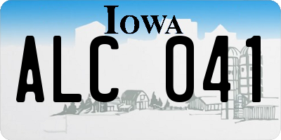 IA license plate ALC041