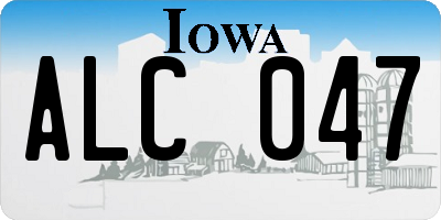 IA license plate ALC047