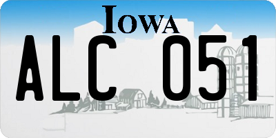 IA license plate ALC051
