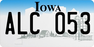 IA license plate ALC053