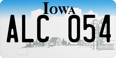 IA license plate ALC054
