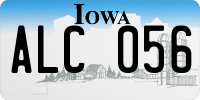 IA license plate ALC056