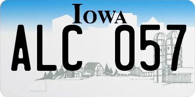 IA license plate ALC057